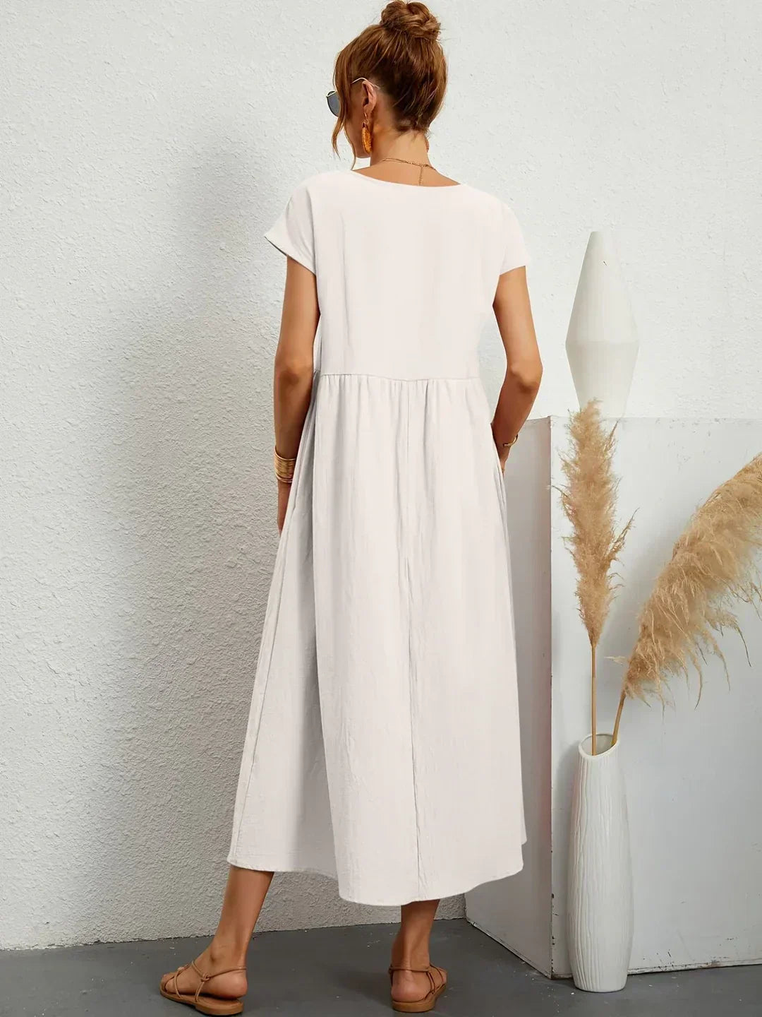 Catalina | Robe midi fluide en coton et soie