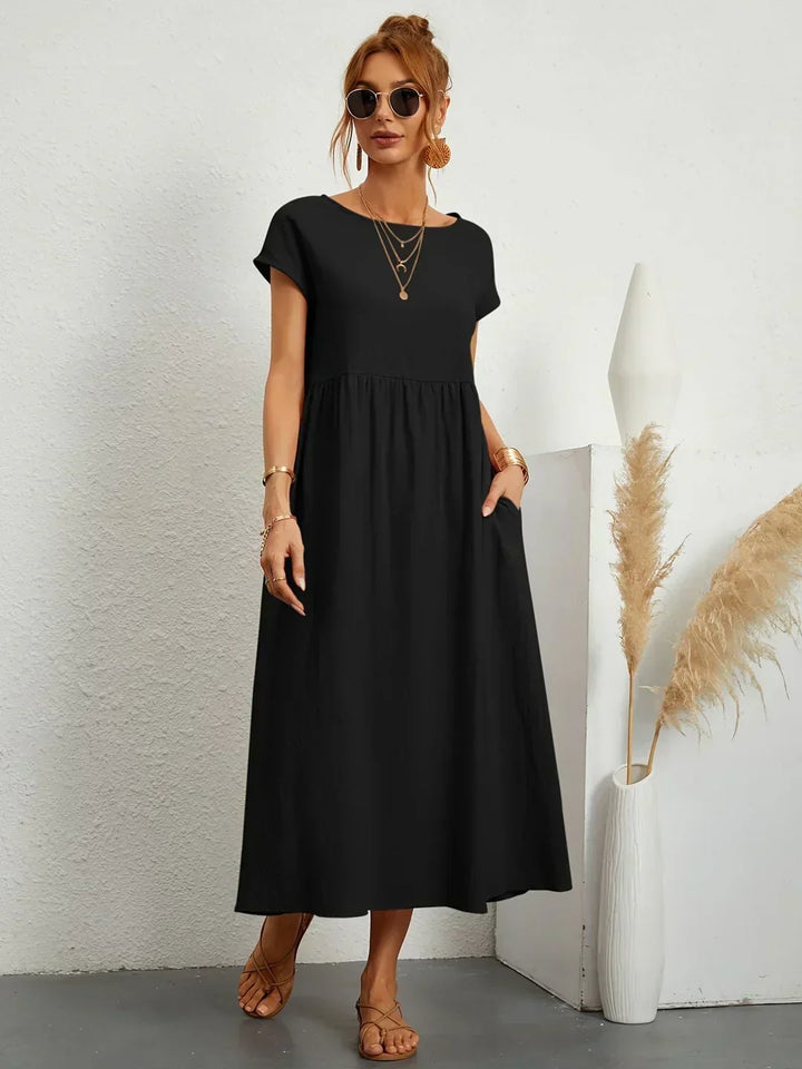 Catalina | Robe midi fluide en coton et soie