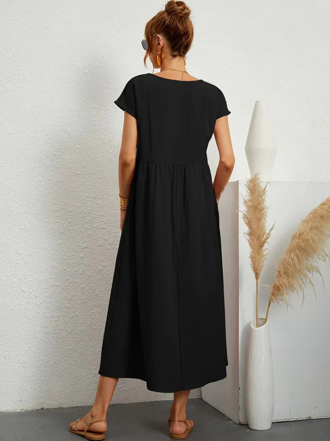 Catalina | Robe midi fluide en coton et soie