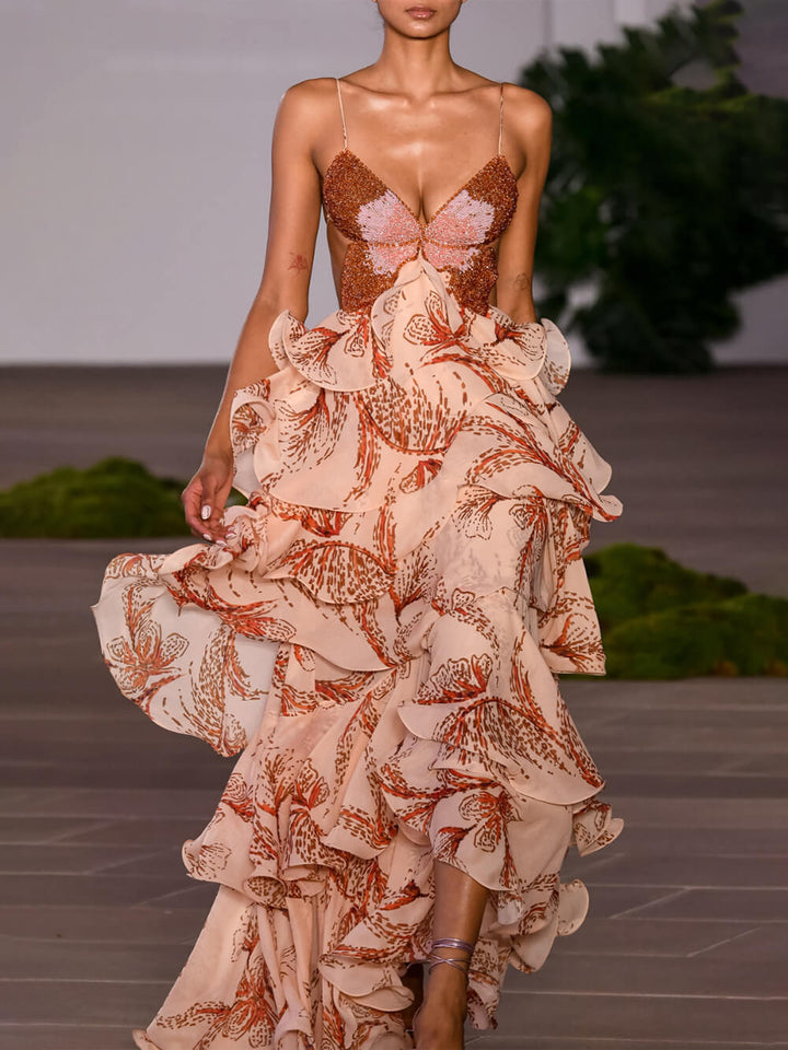 Essaro | Robe Maxi Papillon Signature