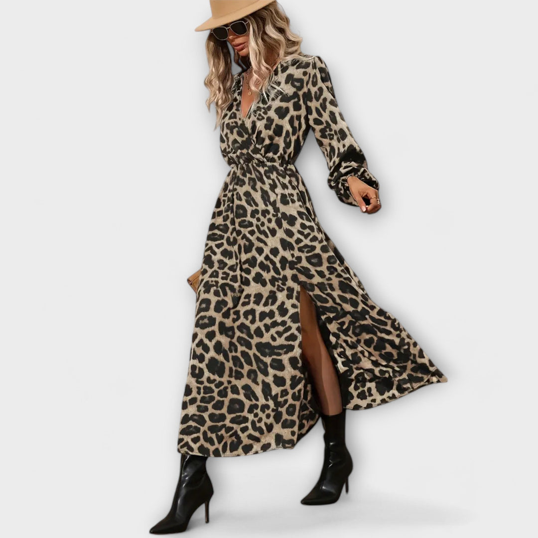 Natalie - Robe Élégante avec Imprimé Léopard