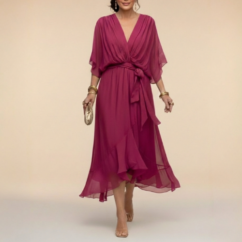 Monica - Robe à col en V