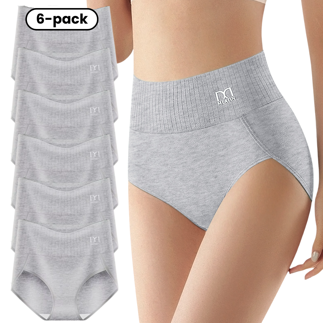 Lot de 6 culottes hautes respirantes et confortables avec maintien abdominal