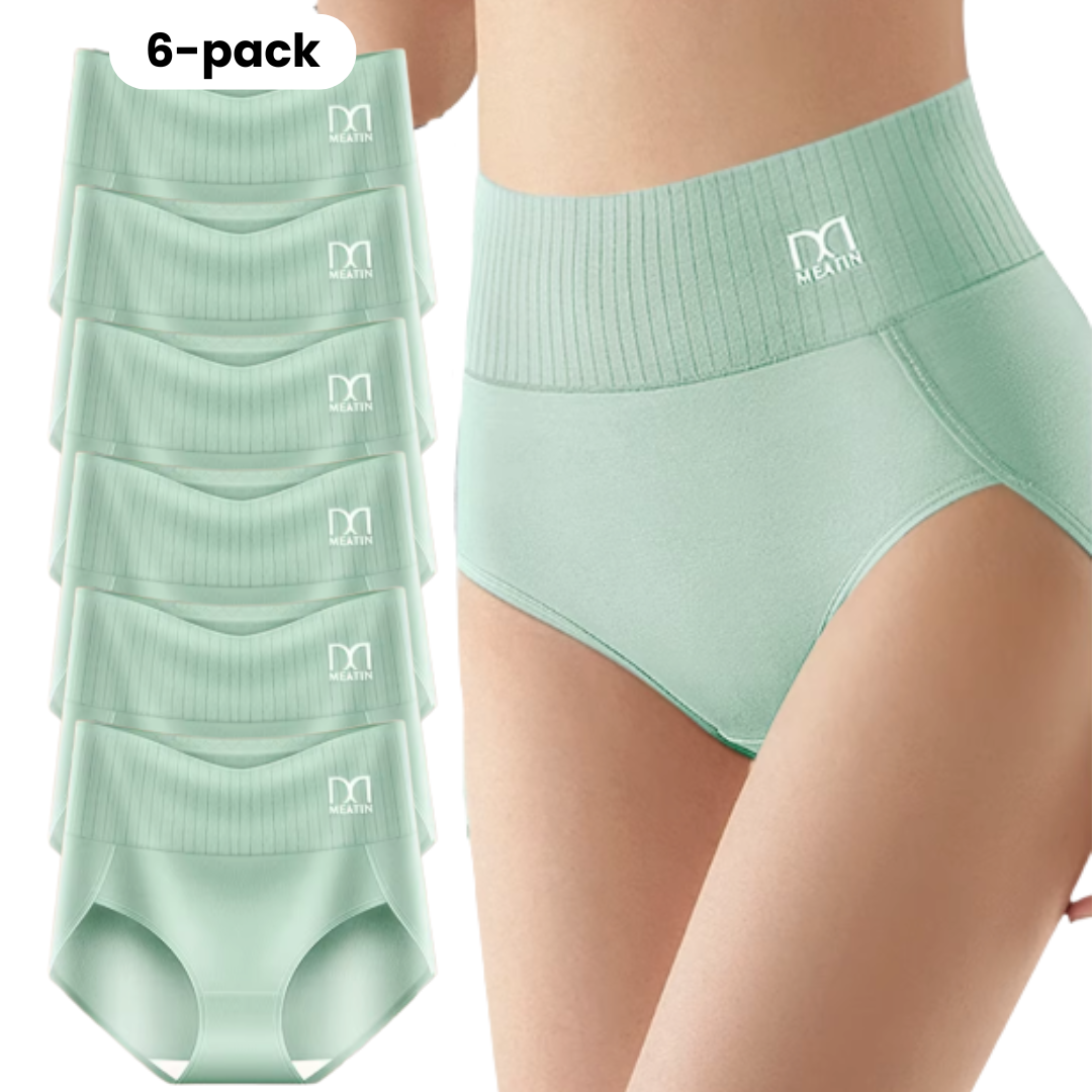 Lot de 6 culottes hautes respirantes et confortables avec maintien abdominal