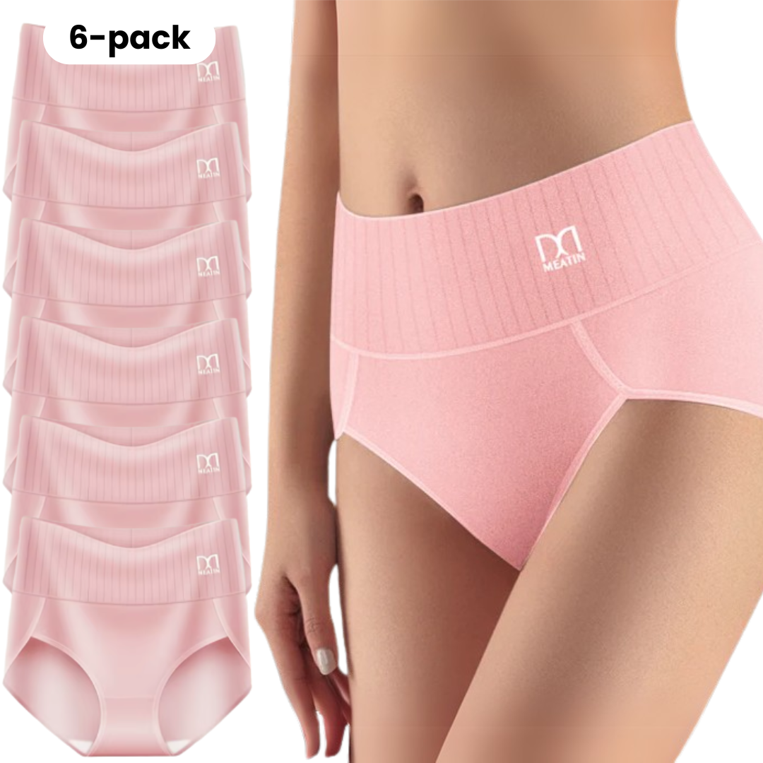 Lot de 6 culottes hautes respirantes et confortables avec maintien abdominal