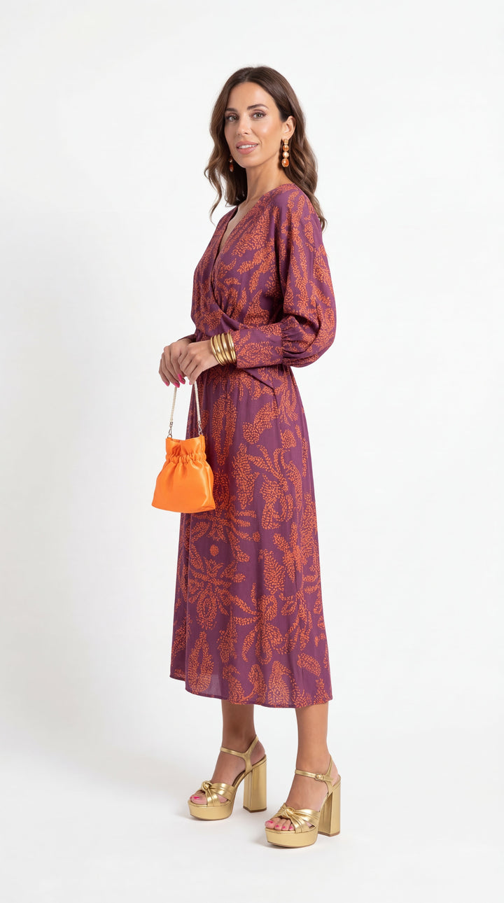 Isadora™ – Robe Midi Élégante à l'Imprimé au Charme Intemporel