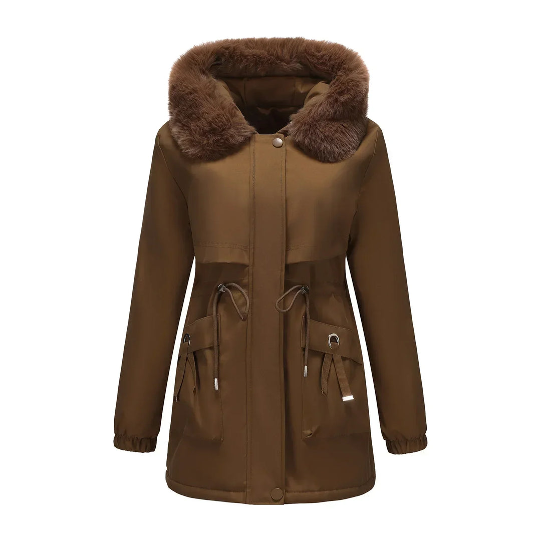 Grâce | Parka d'hiver élégante avec bord en fourrure