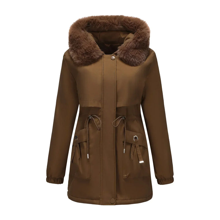 Grâce | Parka d'hiver élégante avec bord en fourrure