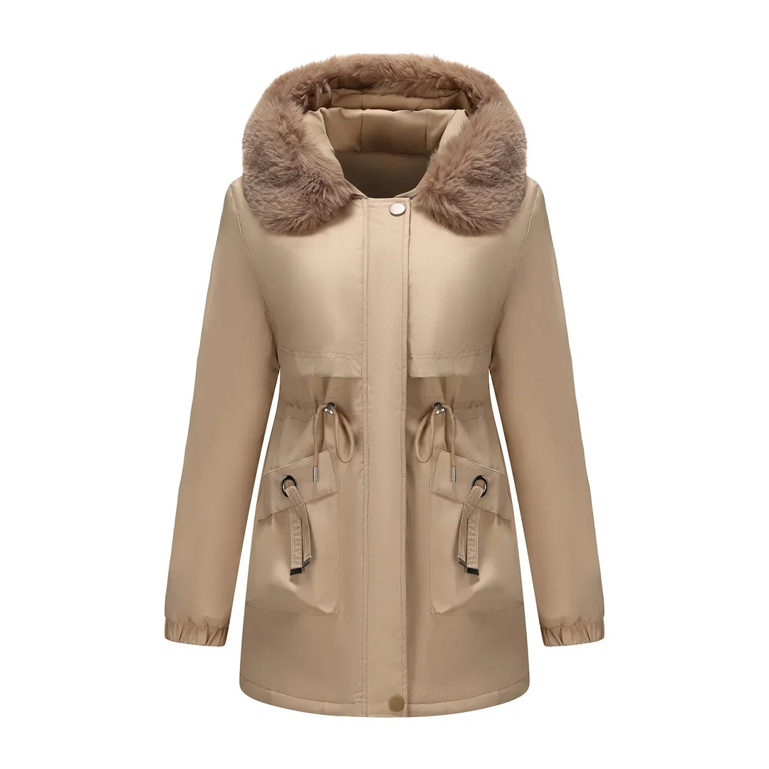 Grâce | Parka d'hiver élégante avec bord en fourrure