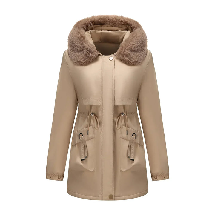 Grâce | Parka d'hiver élégante avec bord en fourrure