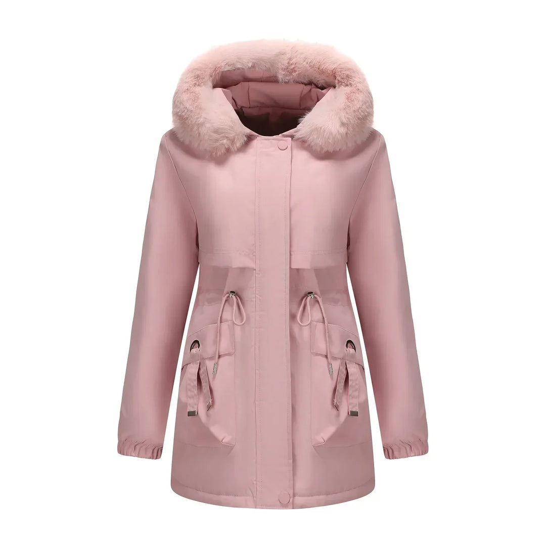 Grâce | Parka d'hiver élégante avec bord en fourrure