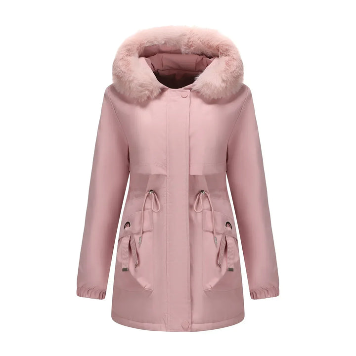 Grâce | Parka d'hiver élégante avec bord en fourrure