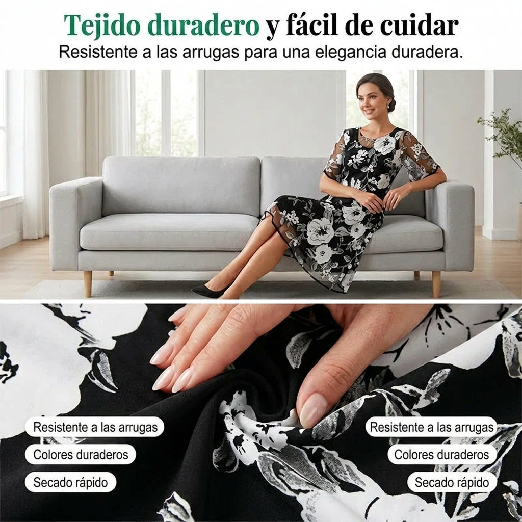 Elisa - Robe en mousseline florale élégante