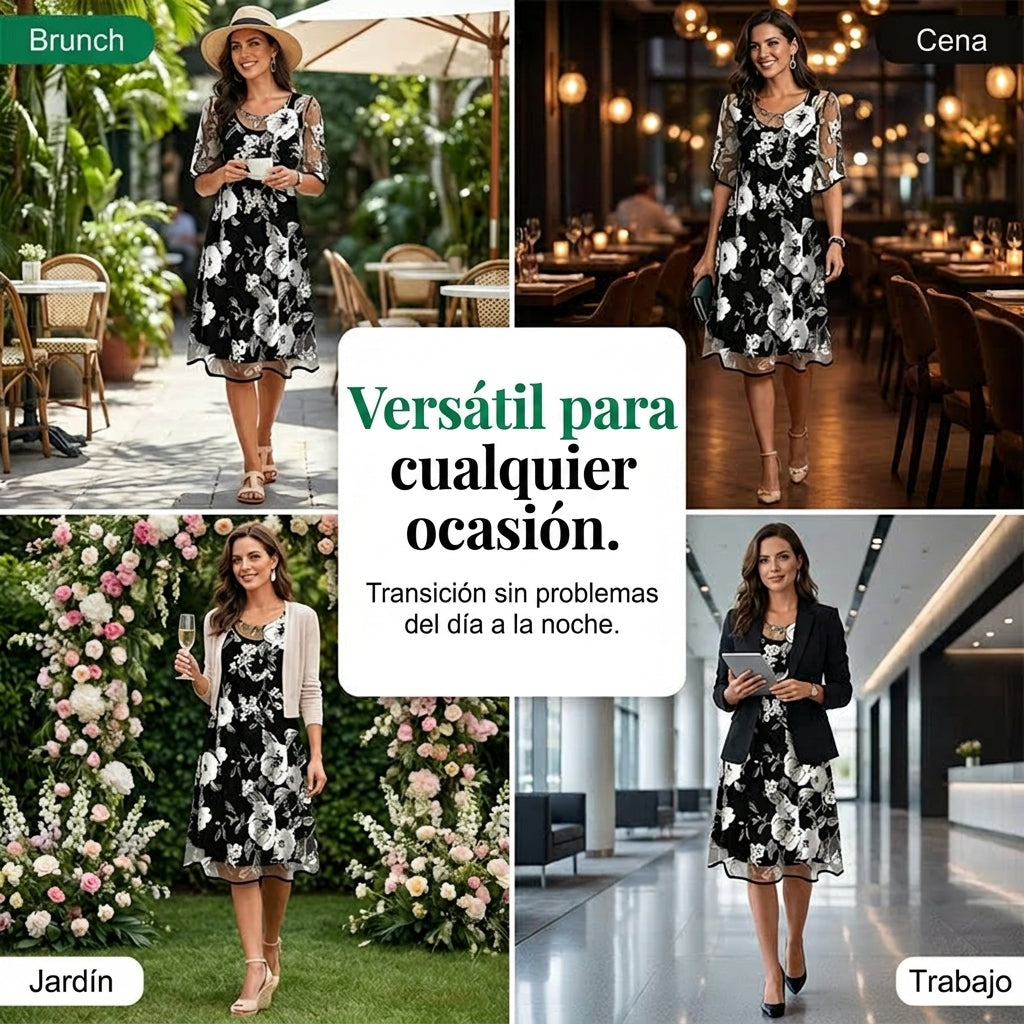 Elisa - Robe en mousseline florale élégante