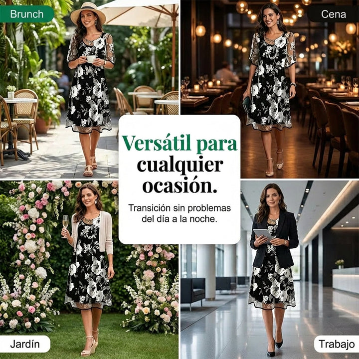 Elisa - Robe en mousseline florale élégante