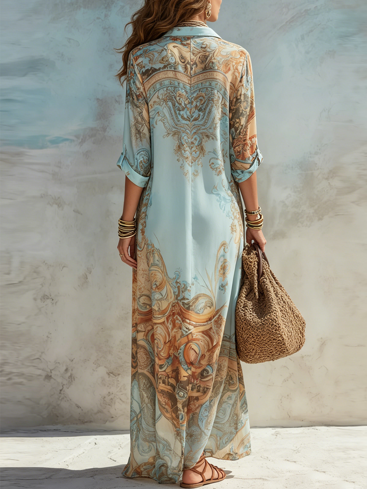 Lorna | Robe chemise méditerranéenne