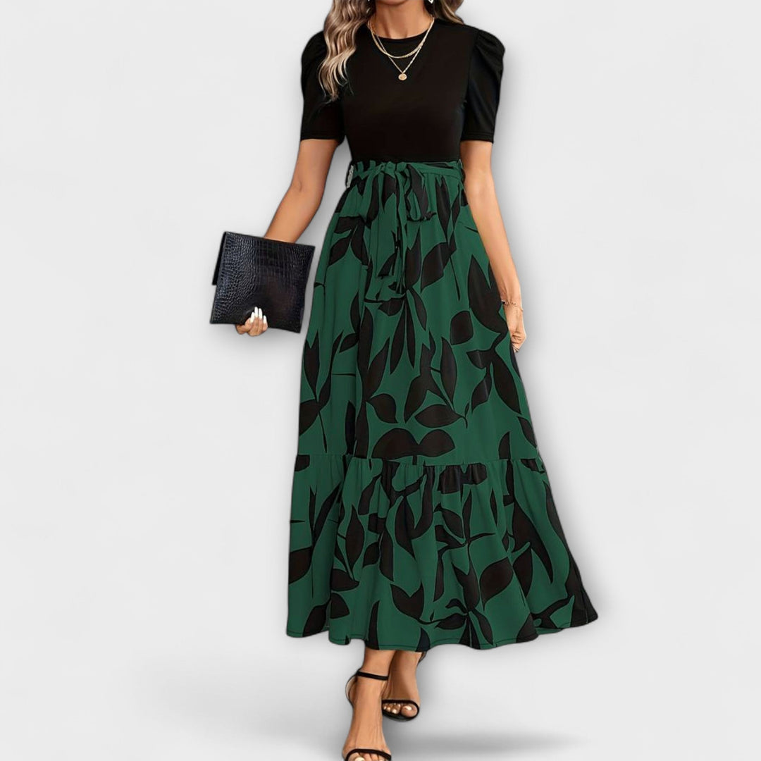 Luna - Robe d'été avec motif floral et encolure ronde