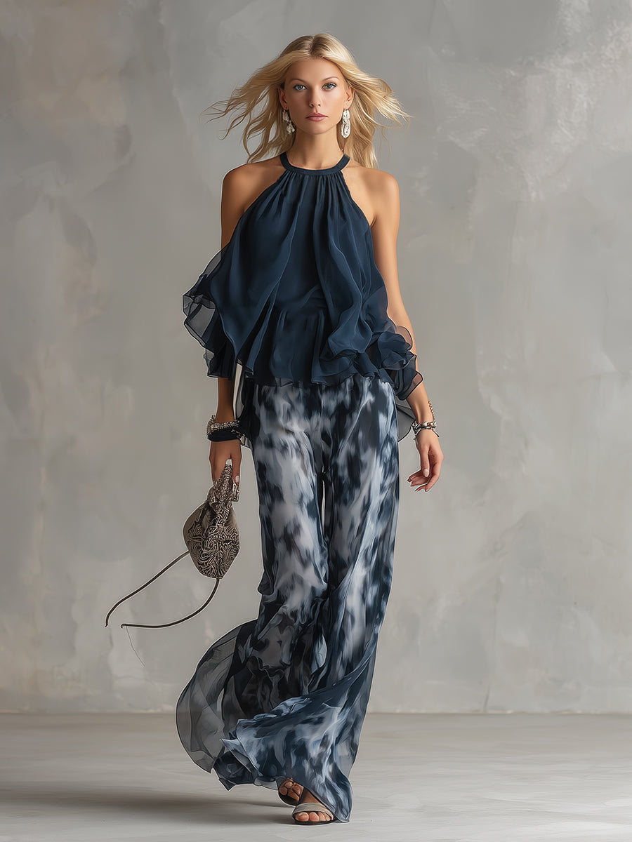 Élise | Ensemble élégant et léger avec top fluide et pantalon large
