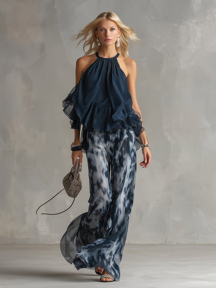 Élise | Ensemble élégant et léger avec top fluide et pantalon large