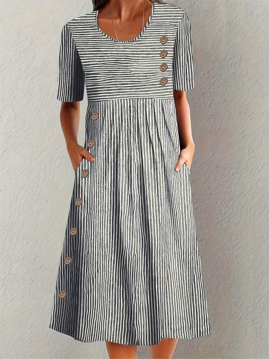 Marisol | Robe midi fluide à rayures