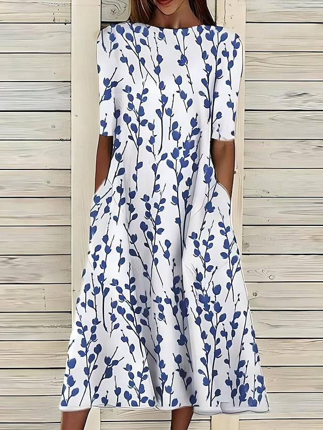 Marina | Robe midi fluide à imprimé floral