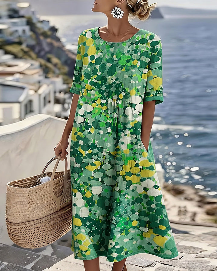 Elena | Robe midi fleurie légère et fluide