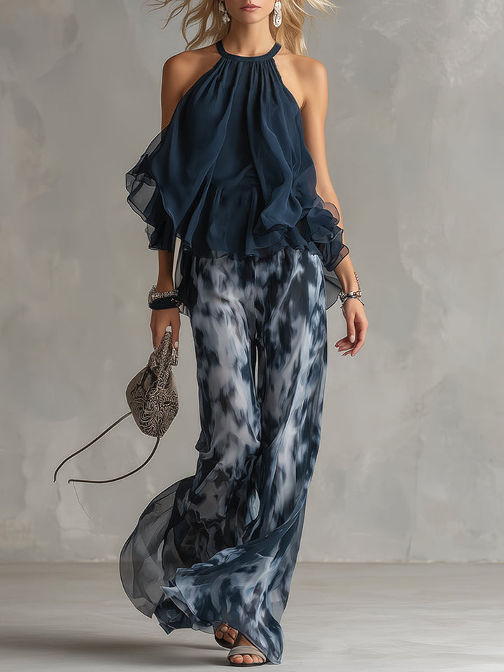 Élise | Ensemble élégant et léger avec top fluide et pantalon large