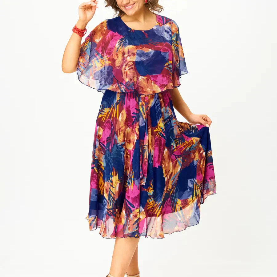 Aitana | Robe Midi à Imprimé Vibrant