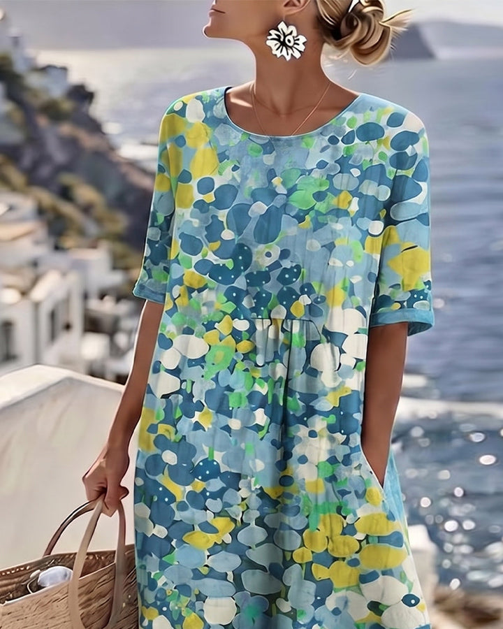 Elena | Robe midi fleurie légère et fluide