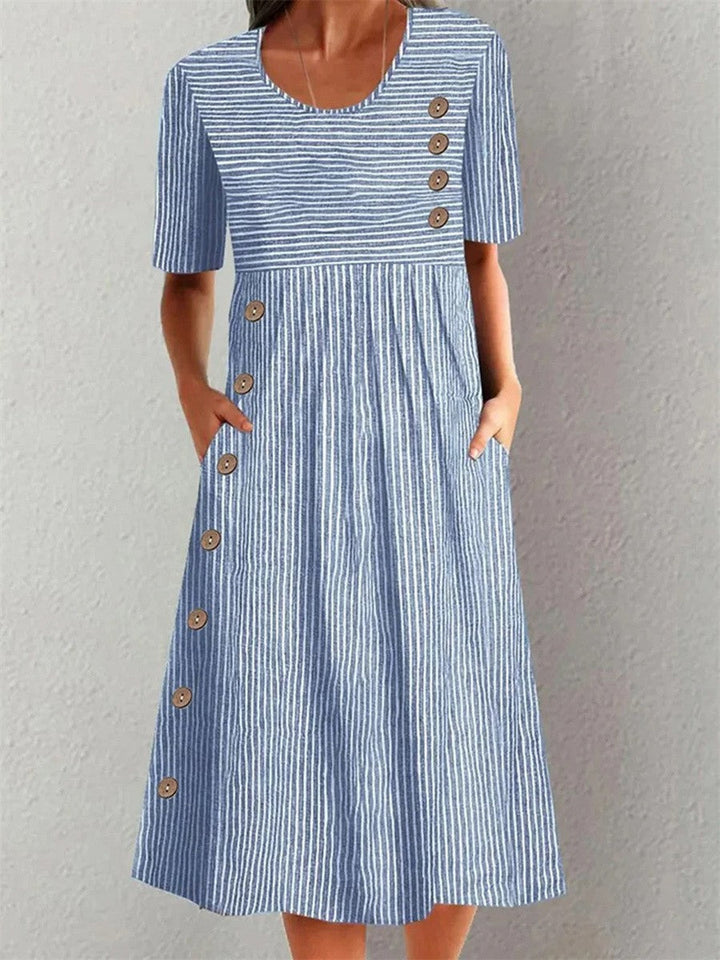 Marisol | Robe midi fluide à rayures