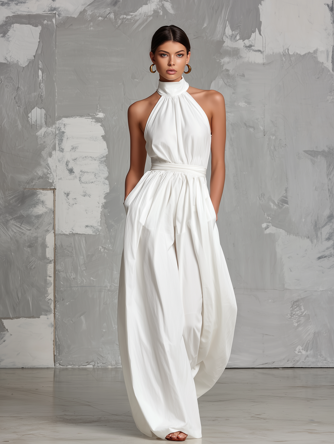 Joséphine - Combinaison sans manches en crochet blanc