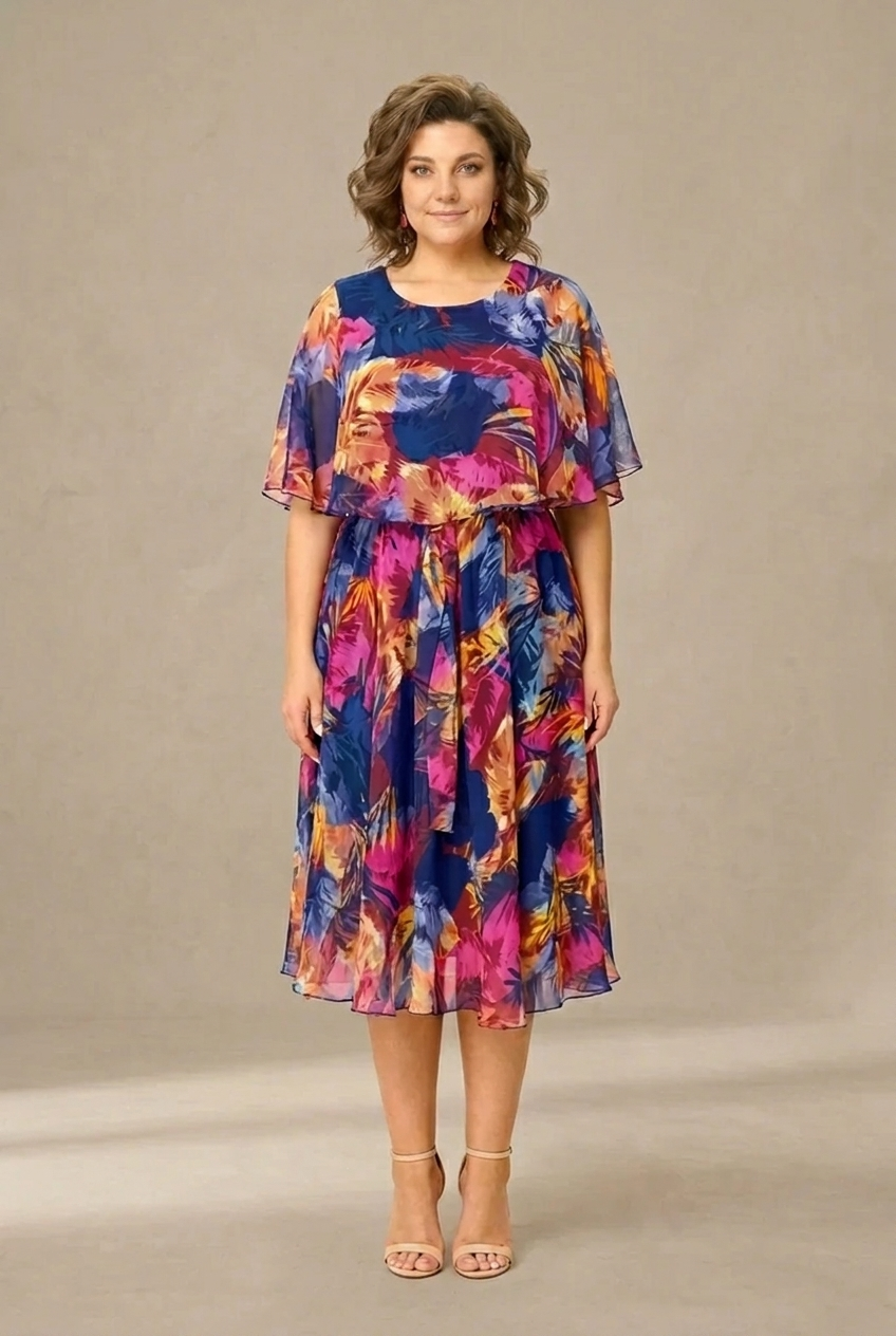 Aitana | Robe Midi à Imprimé Vibrant