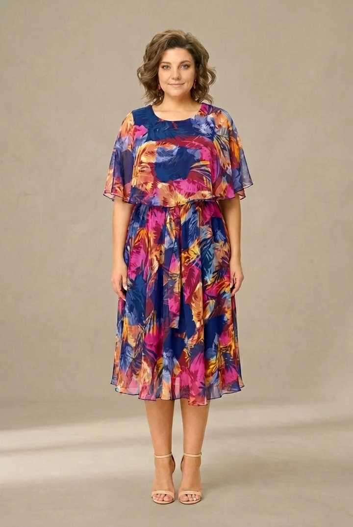 Aitana | Robe Midi à Imprimé Vibrant