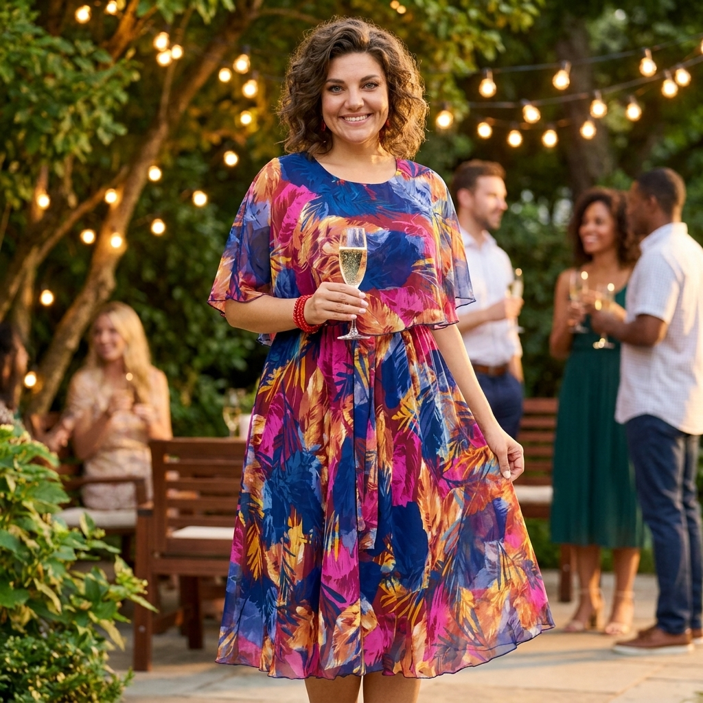 Aitana | Robe Midi à Imprimé Vibrant
