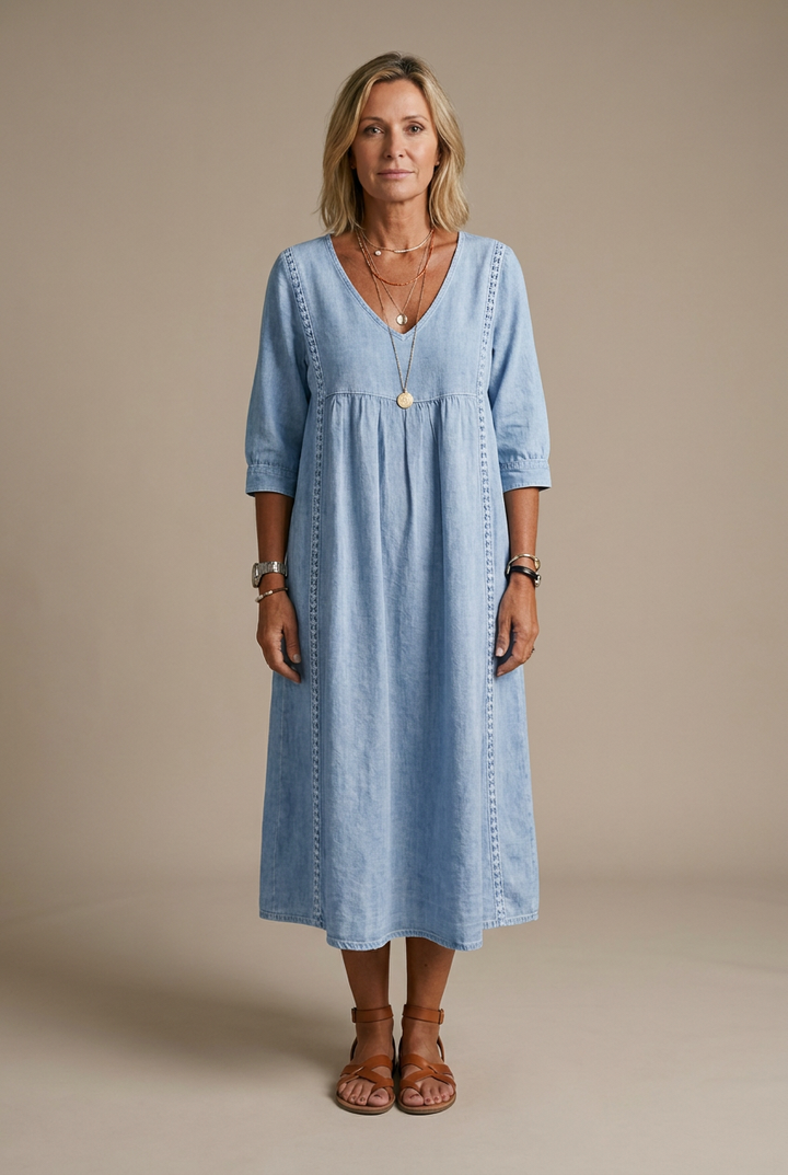Alba | Robe maxi à imprimé floral artistique en coton premium