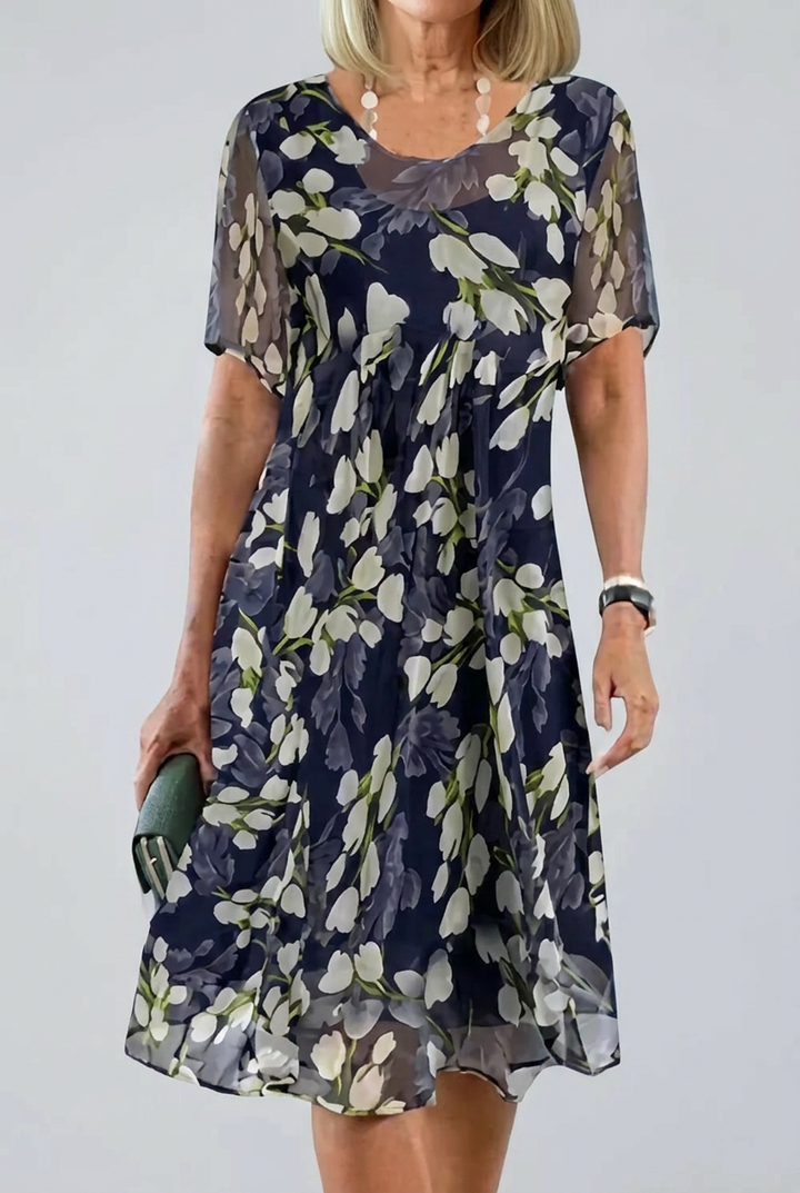 Elisa - Robe en mousseline florale élégante