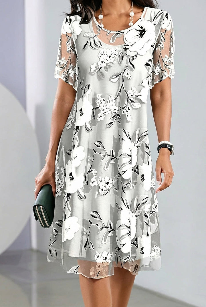 Elisa - Robe en mousseline florale élégante