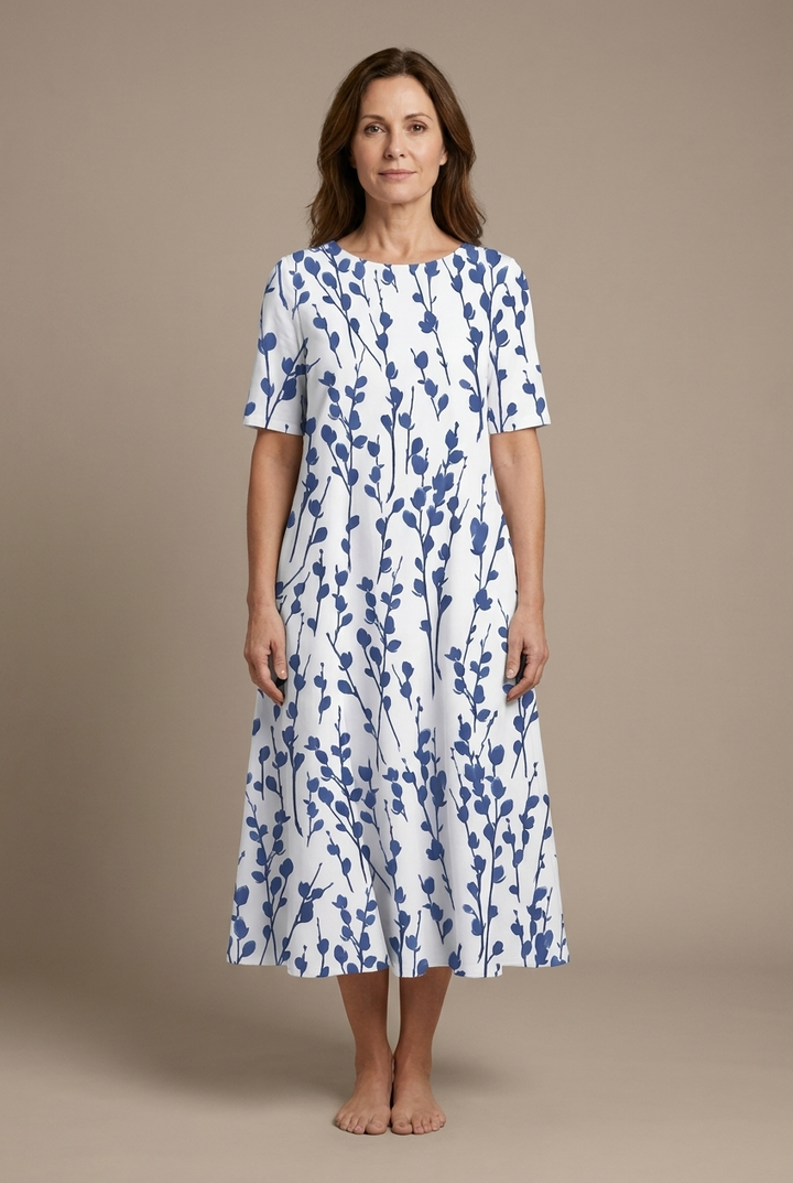 Marina | Robe midi fluide à imprimé floral