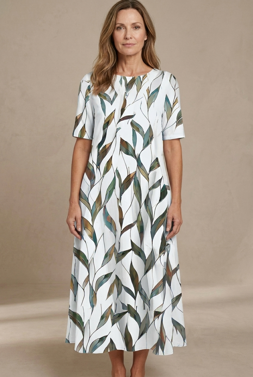 Marina | Robe midi fluide à imprimé floral