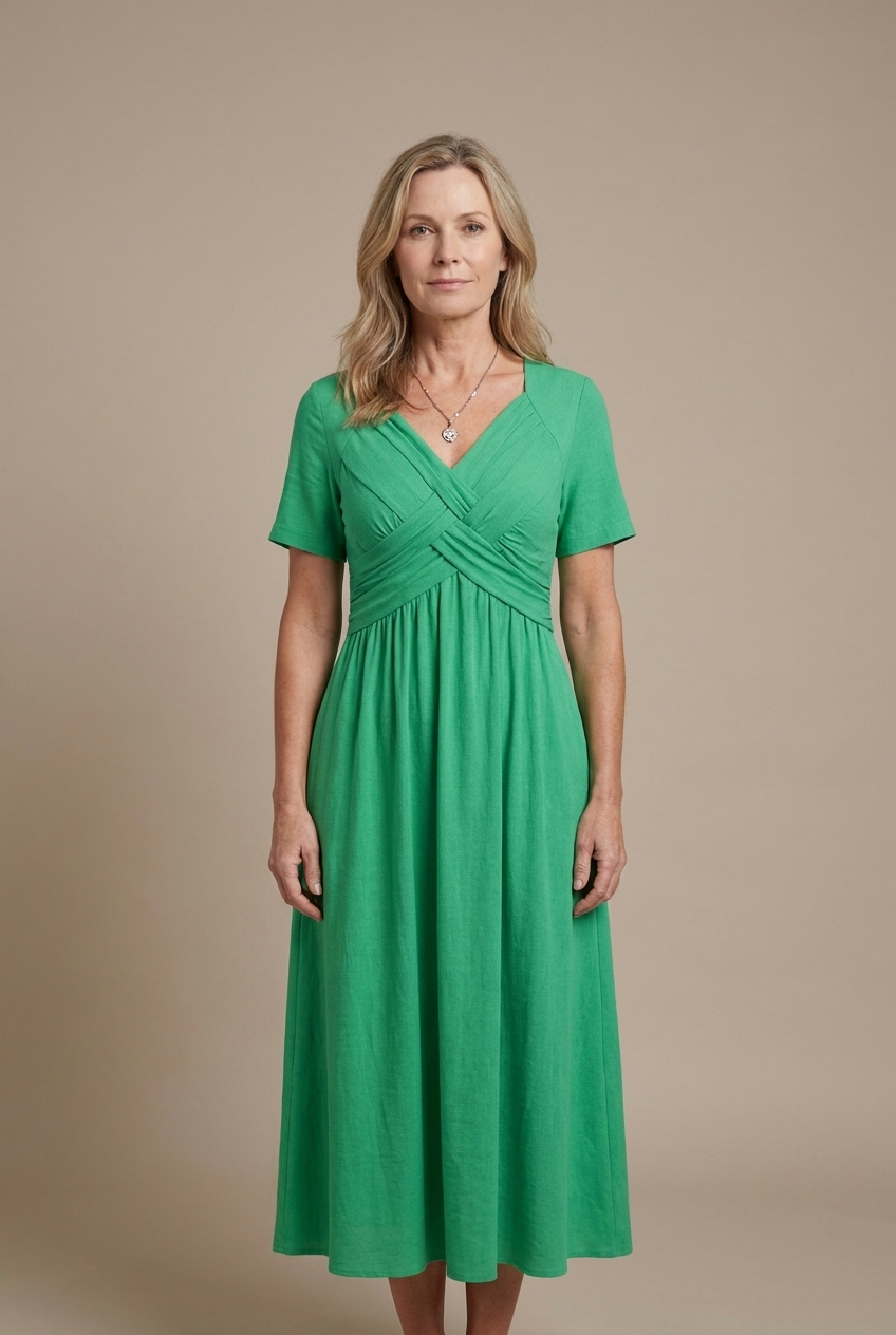 Amalia | Robe midi élégante à silhouette croisée