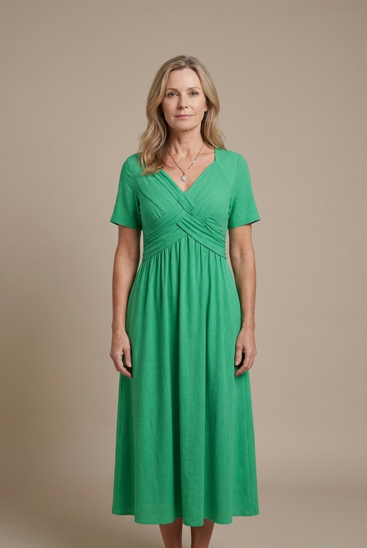 Amalia | Robe midi élégante à silhouette croisée