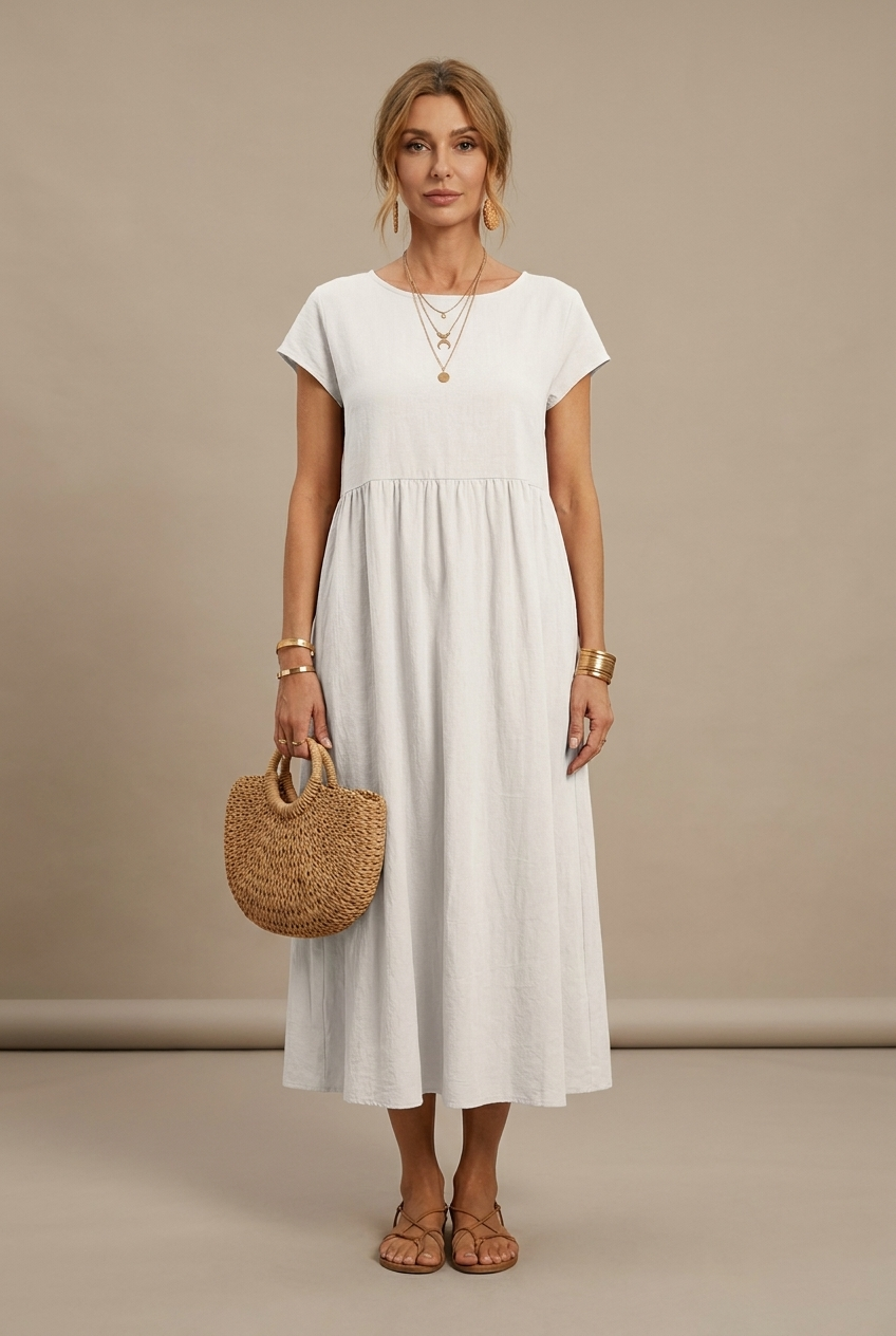 Catalina | Robe midi fluide en coton et soie
