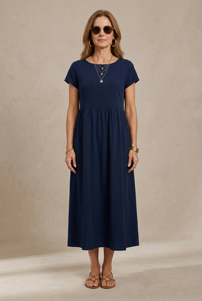Catalina | Robe midi fluide en coton et soie