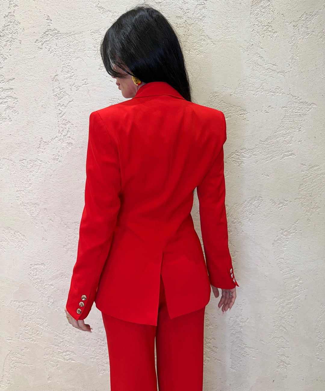 blazer sfiancato con incrocio frontale