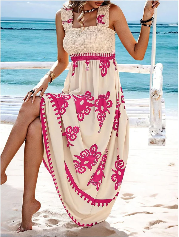 Martina | Robe maxi à imprimé artistique et taille élastique