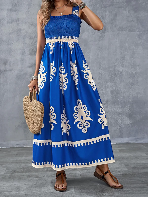 Martina | Robe maxi à imprimé artistique et taille élastique