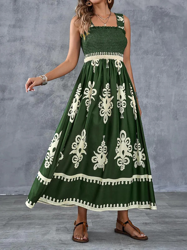 Martina | Robe maxi à imprimé artistique et taille élastique