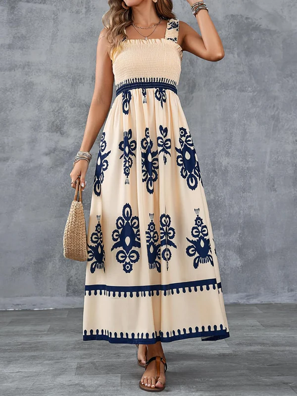 Martina | Robe maxi à imprimé artistique et taille élastique