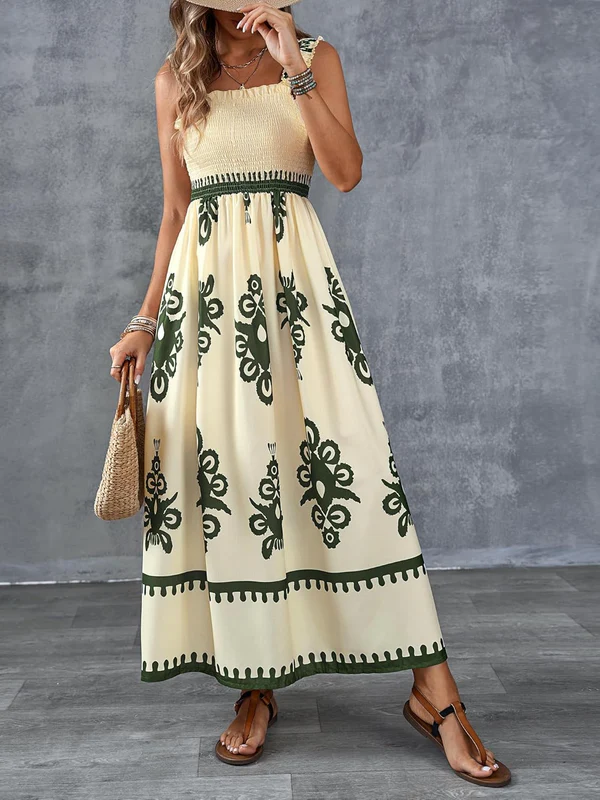 Martina | Robe maxi à imprimé artistique et taille élastique