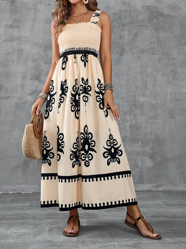 Martina | Robe maxi à imprimé artistique et taille élastique
